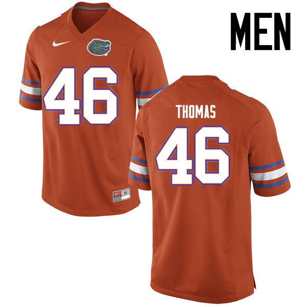 Florida Gators Men #46 Will Thomas College Football Jersey Orange